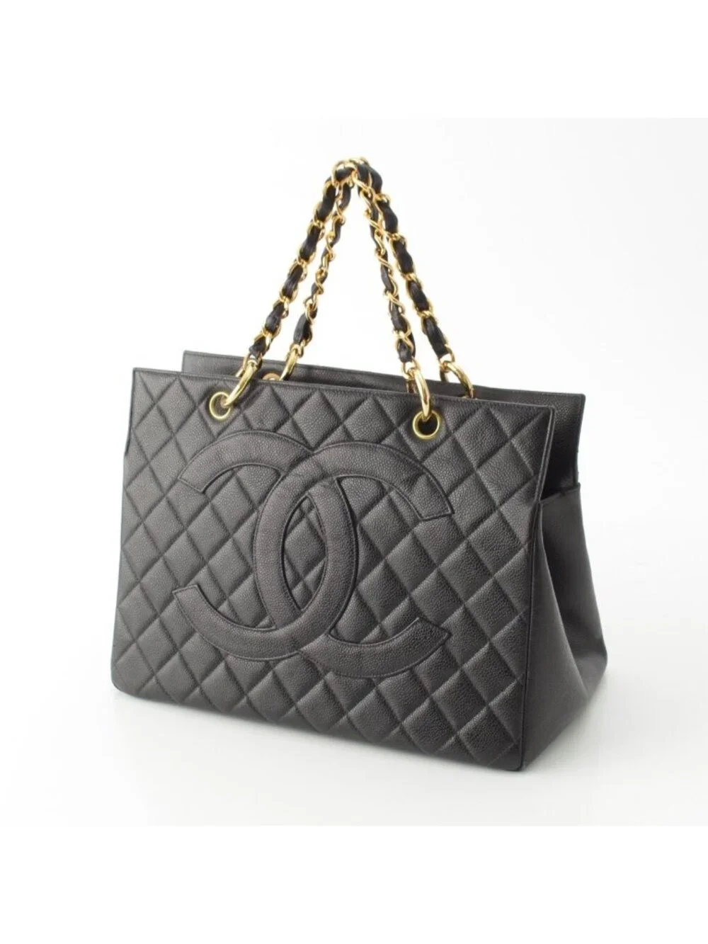 Chanel Caviar Leather Chain Tote Hand Black